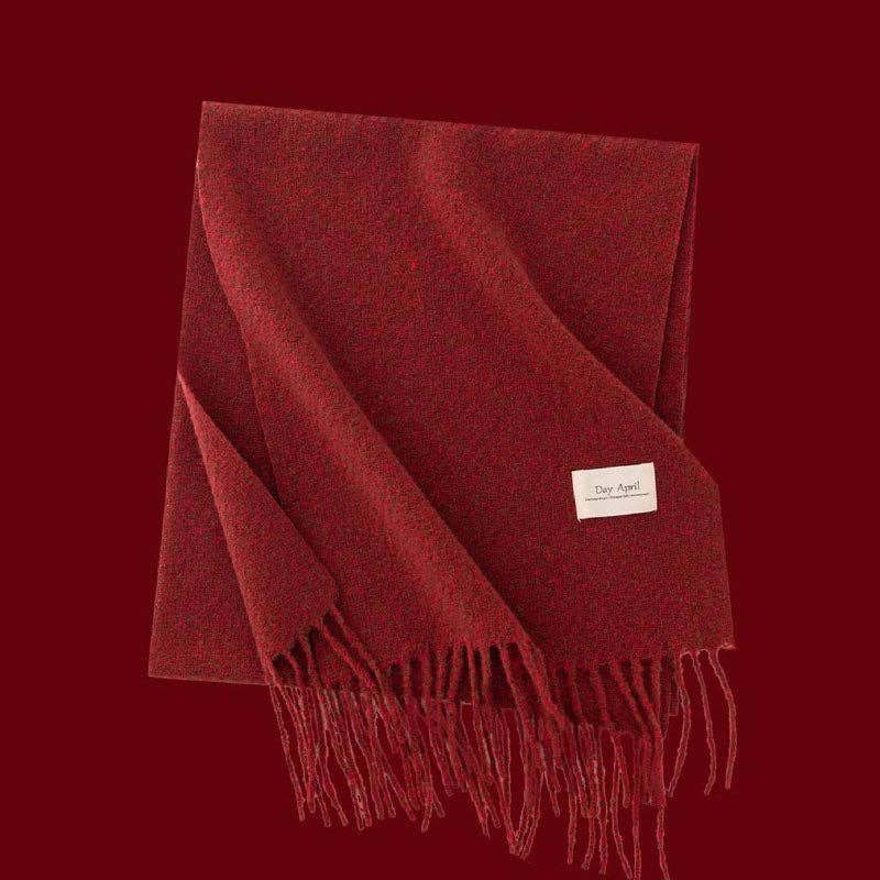 Retro Soft Wool Checkered Fringed Winter Scarf - choose color