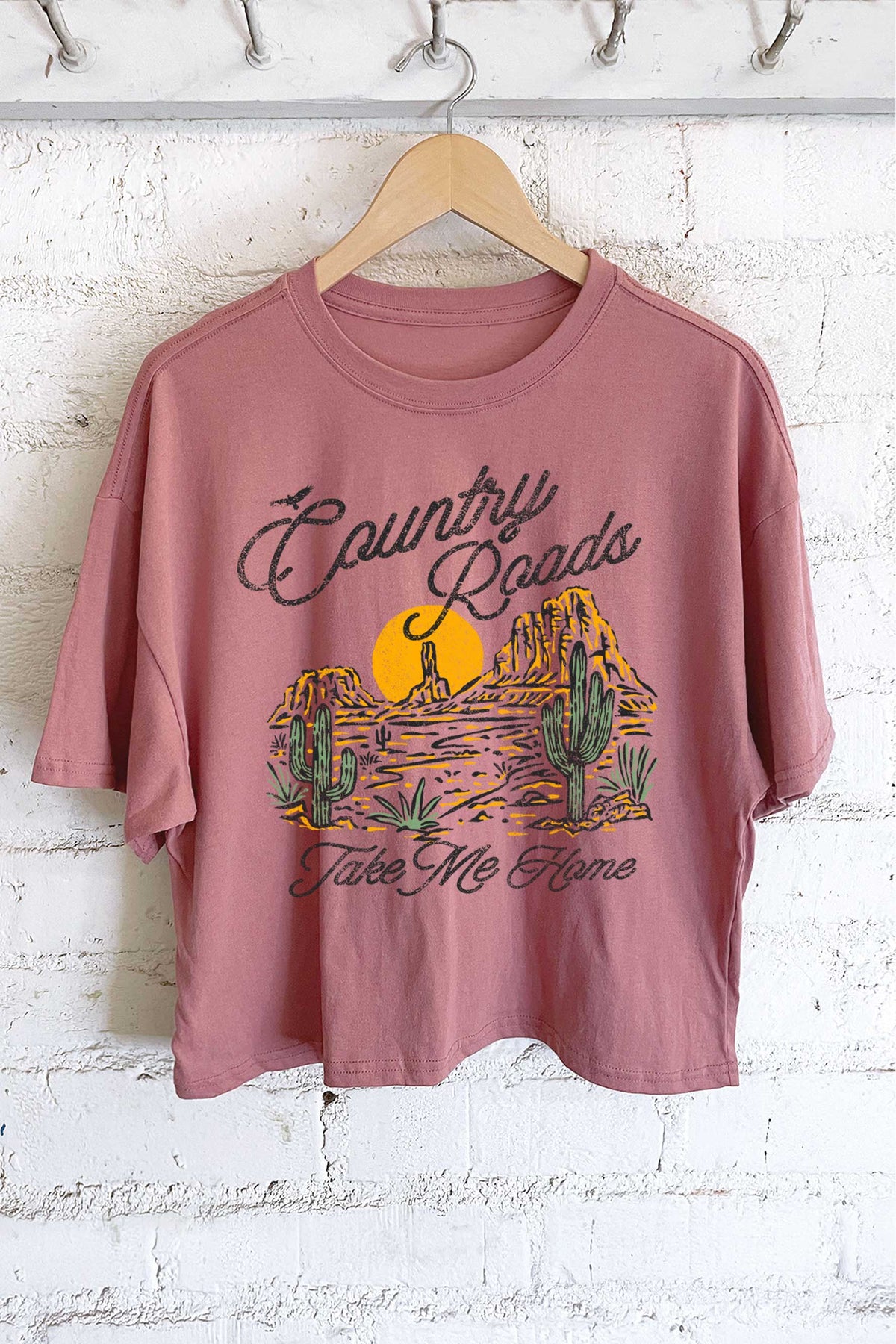 COUNTRY ROADS TAKE ME HOME GRAPHIC LONG CROP TOP