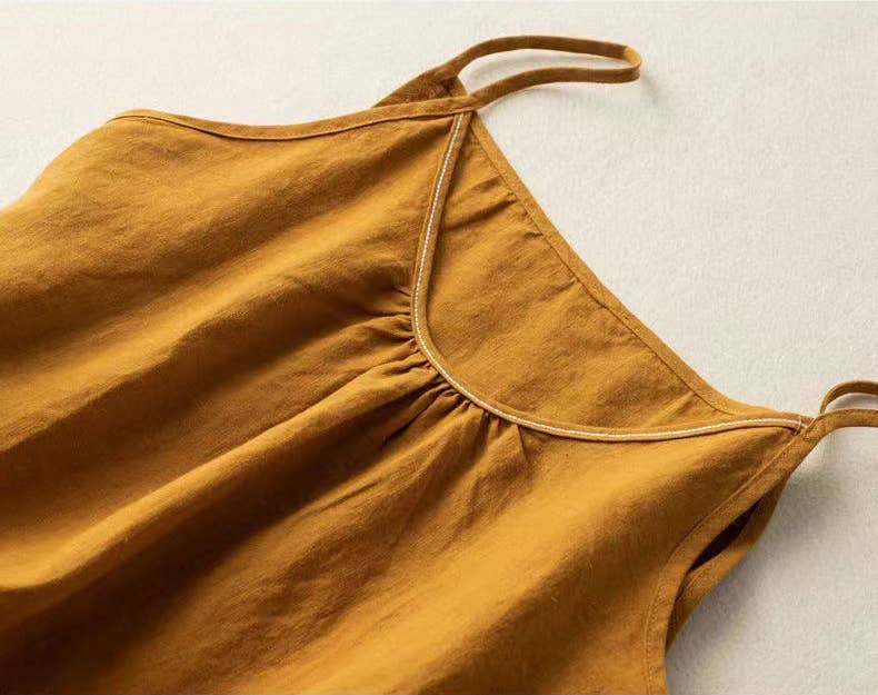 Cotton Linen Camisole Tank Top - click to select color