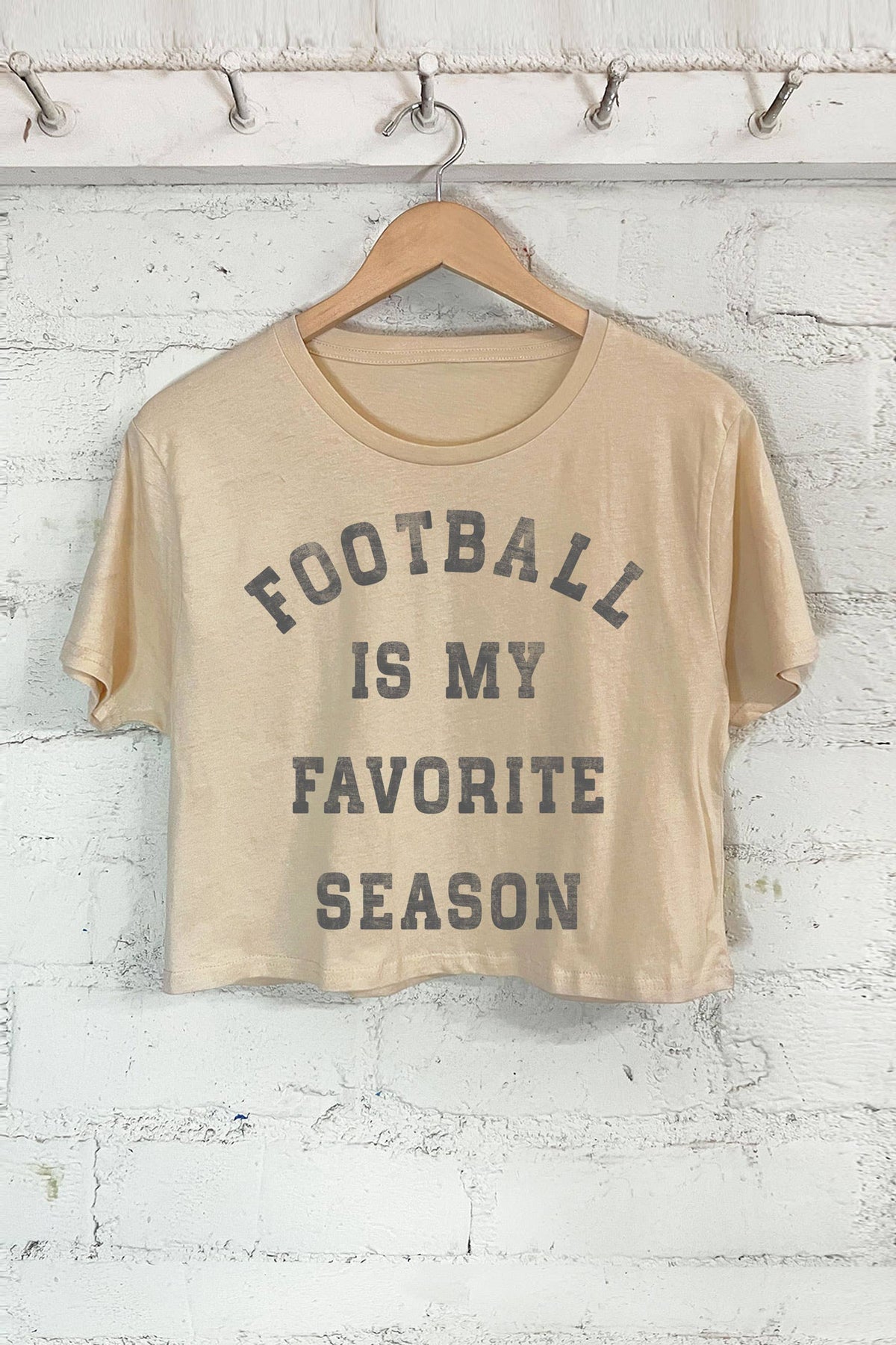FOOTBALL IS MY FAVORITE SEASON GRAPHIC SHORT CROP TOP