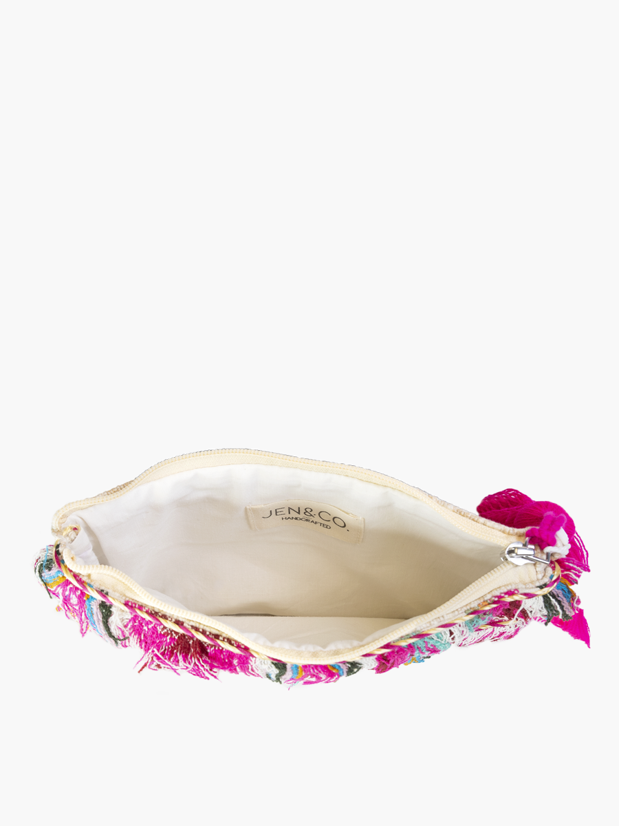 Pouch w/ Fringe cotton makeup bag
