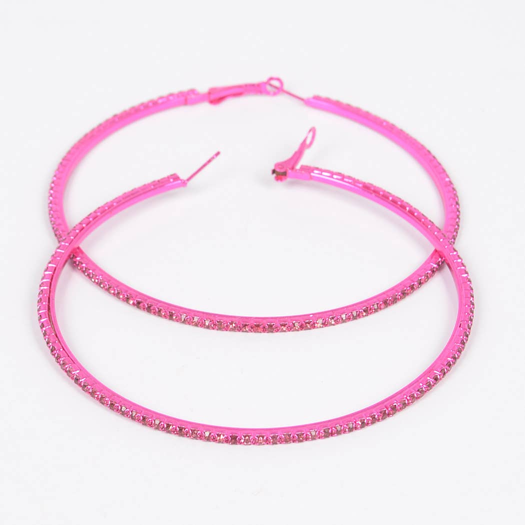 Rhinestone BIG Hoop Earrings
