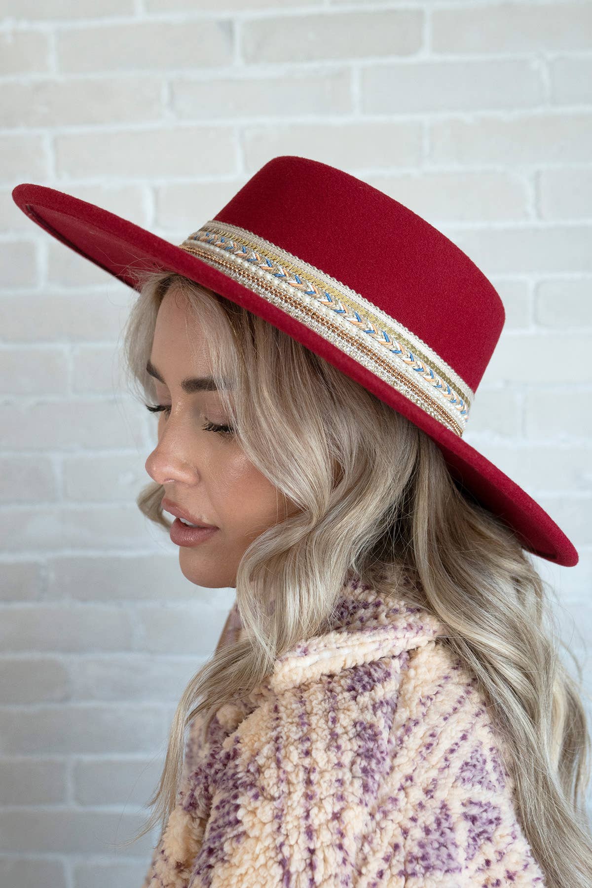 Blaze Multi Trim Wide Brim Fedora