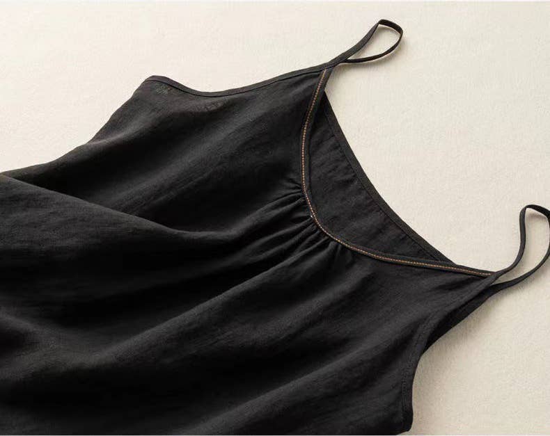 Cotton Linen Camisole Tank Top - click to select color