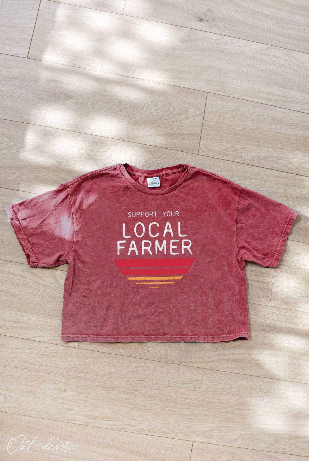SUPPORT YOUR LOCAL FARMER  Cropped Mineral Graphic Top