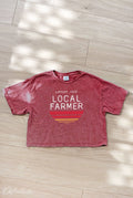 SUPPORT YOUR LOCAL FARMER  Cropped Mineral Graphic Top