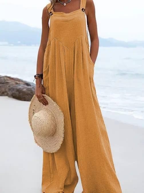 Black Solid Loose Crepe Jumpsuit