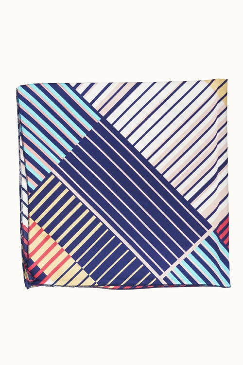 "So Silky" Satin Neckerchief Scarf, Versatile, Multi Stripes