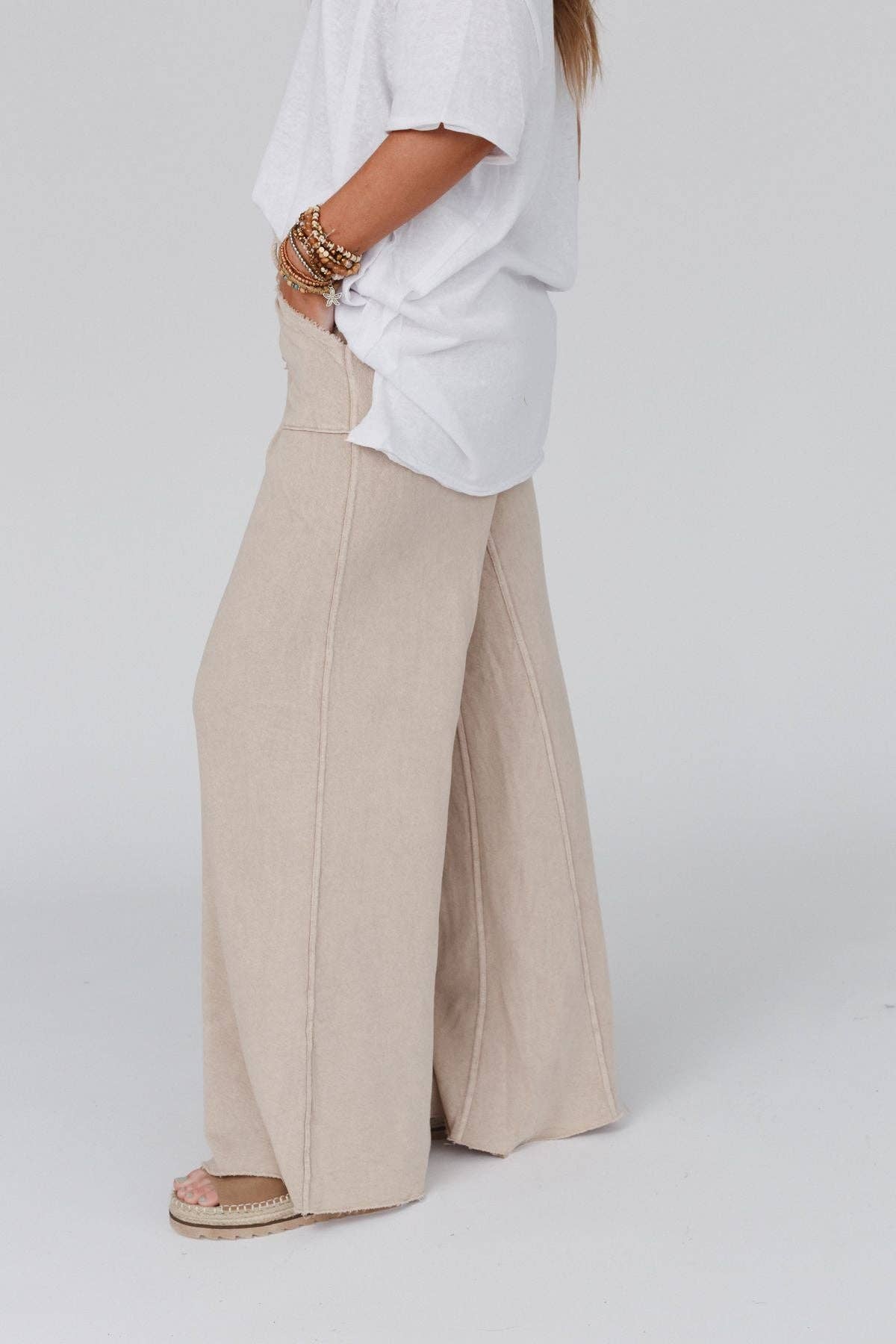 Relaxing Robin Wide Leg Pant - New Taupe 3BN