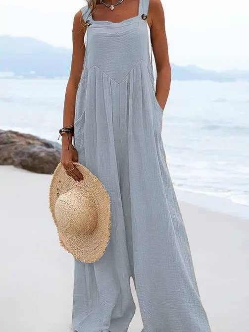 Black Solid Loose Crepe Jumpsuit