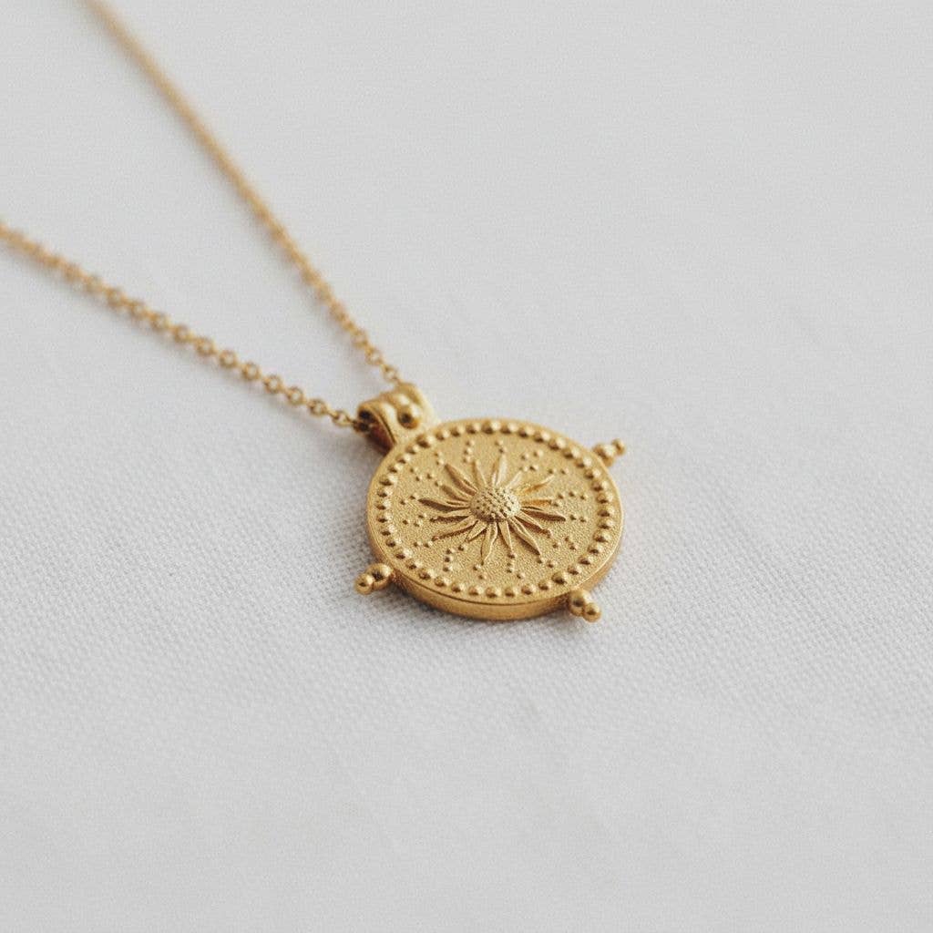 Vintage Compass Pendant Necklace