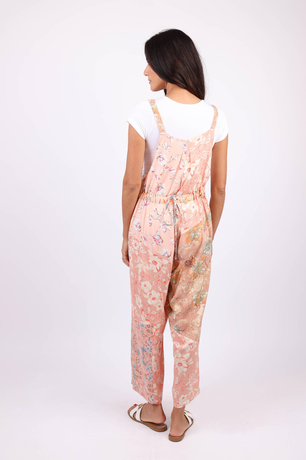 Pastel Peach Floral Overall: Daydreamer Blossom Patchwork
