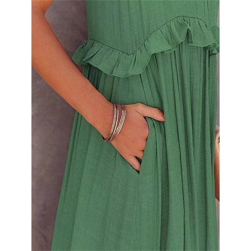 BEACH Maxi Dress With Ruffle Hem