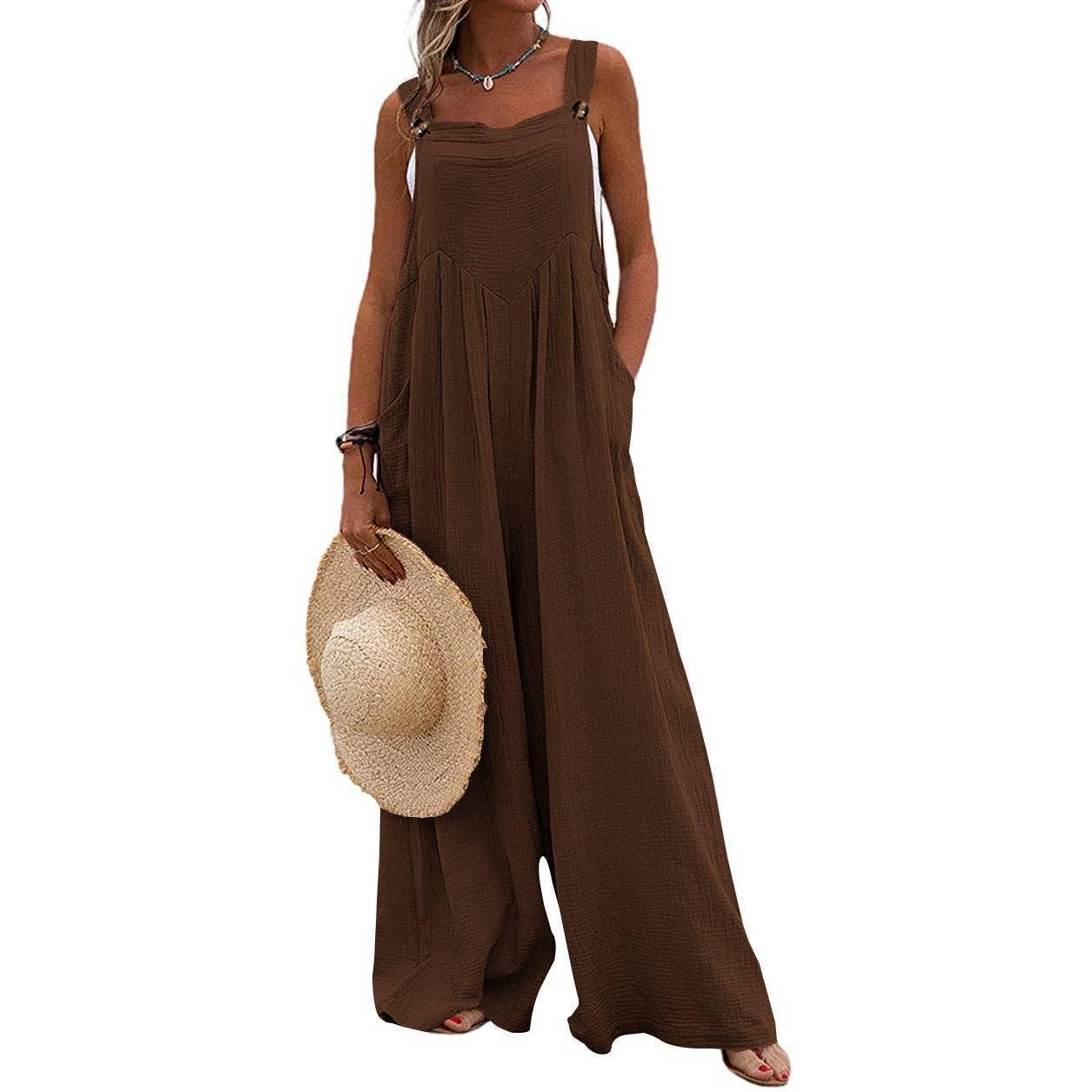 Black Solid Loose Crepe Jumpsuit