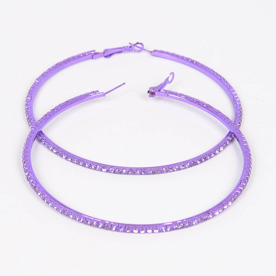 Rhinestone BIG Hoop Earrings