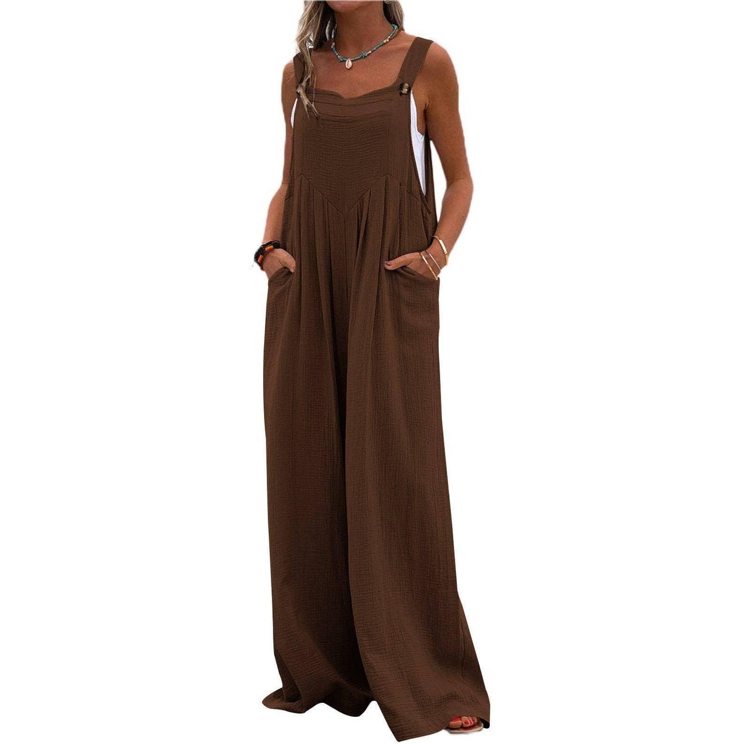 Black Solid Loose Crepe Jumpsuit