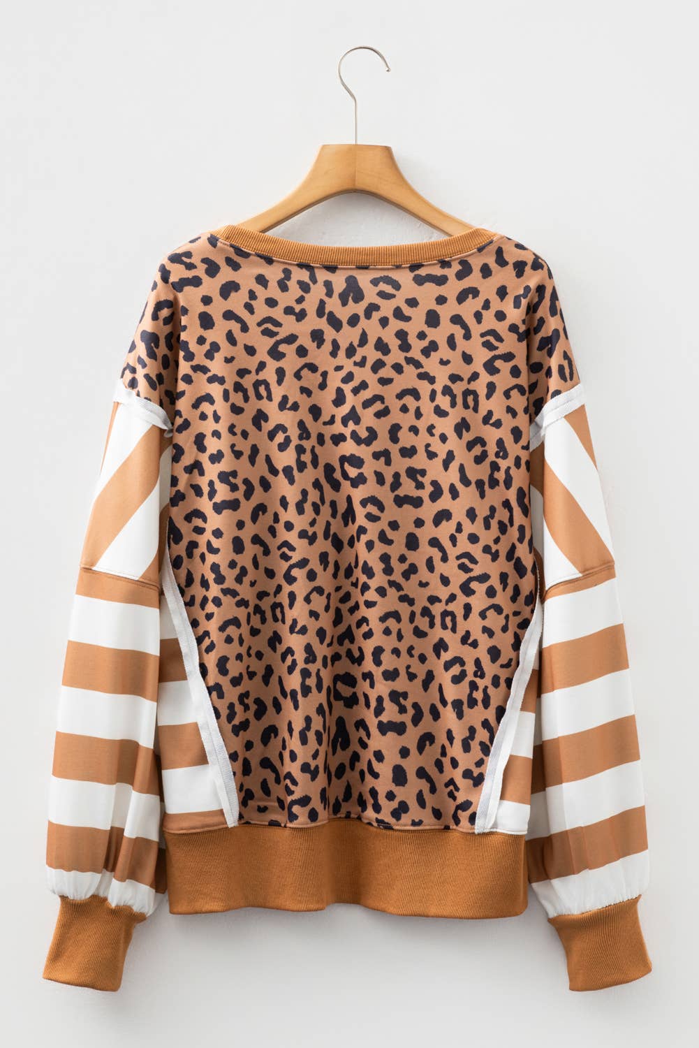 Kristen Colorblock Leopard Oversize Casual Sweatshirt