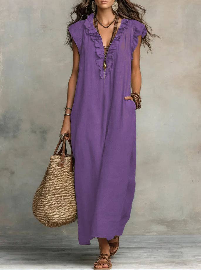 Flowy Boho Maxi Dress - choose color