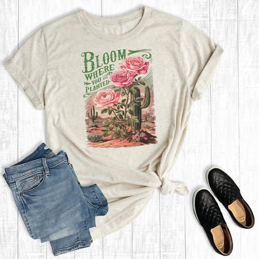 Western BOHO Cactus Graphic Tee