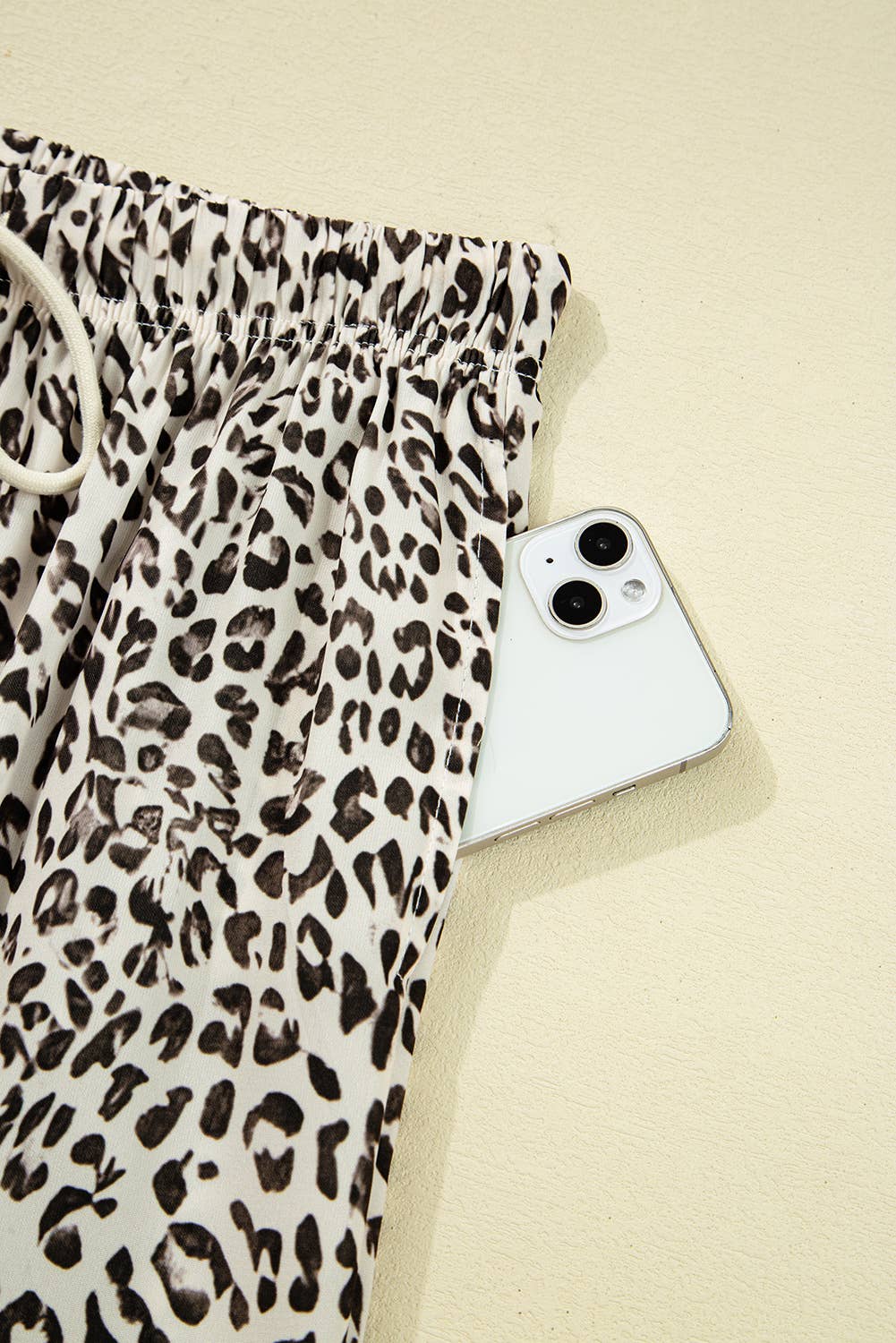Ashley Leopard Drawstring Elastic Waistband Loose Pants