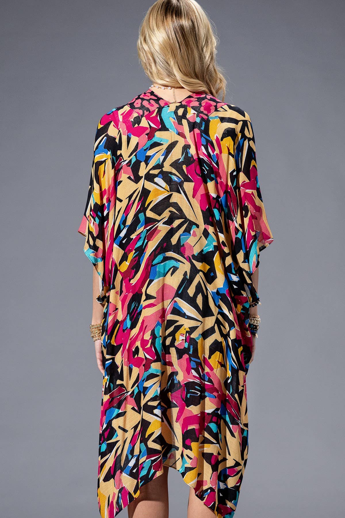 Abstract Bright Viscose Kimono