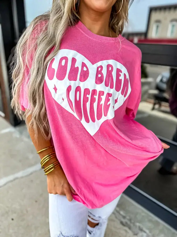 Cold Brew Coffee Puff Graphic Tee