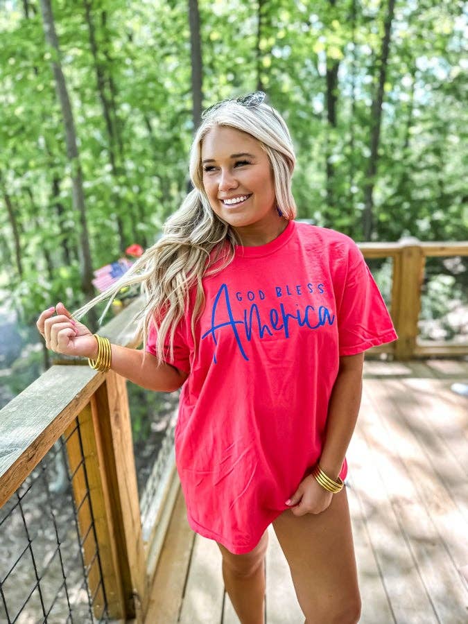 God Bless America RED Graphic Tee