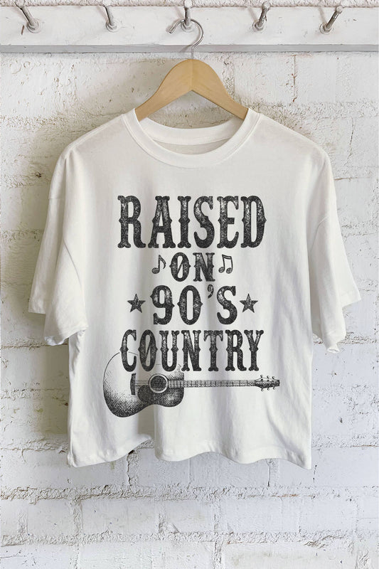 RAISED ON 90'S COUNTRY MUSIC CROP TOP