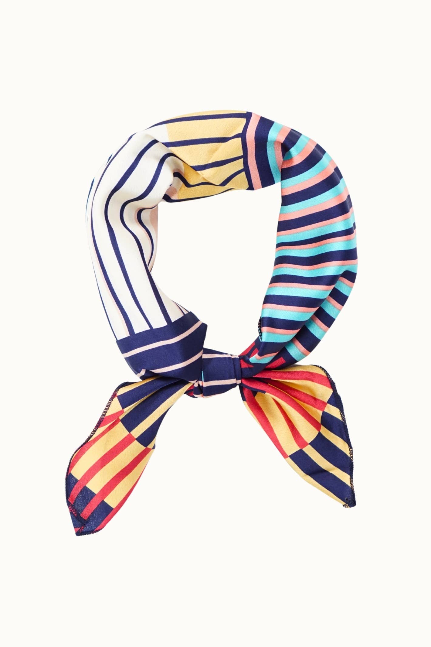 "So Silky" Satin Neckerchief Scarf, Versatile, Multi Stripes