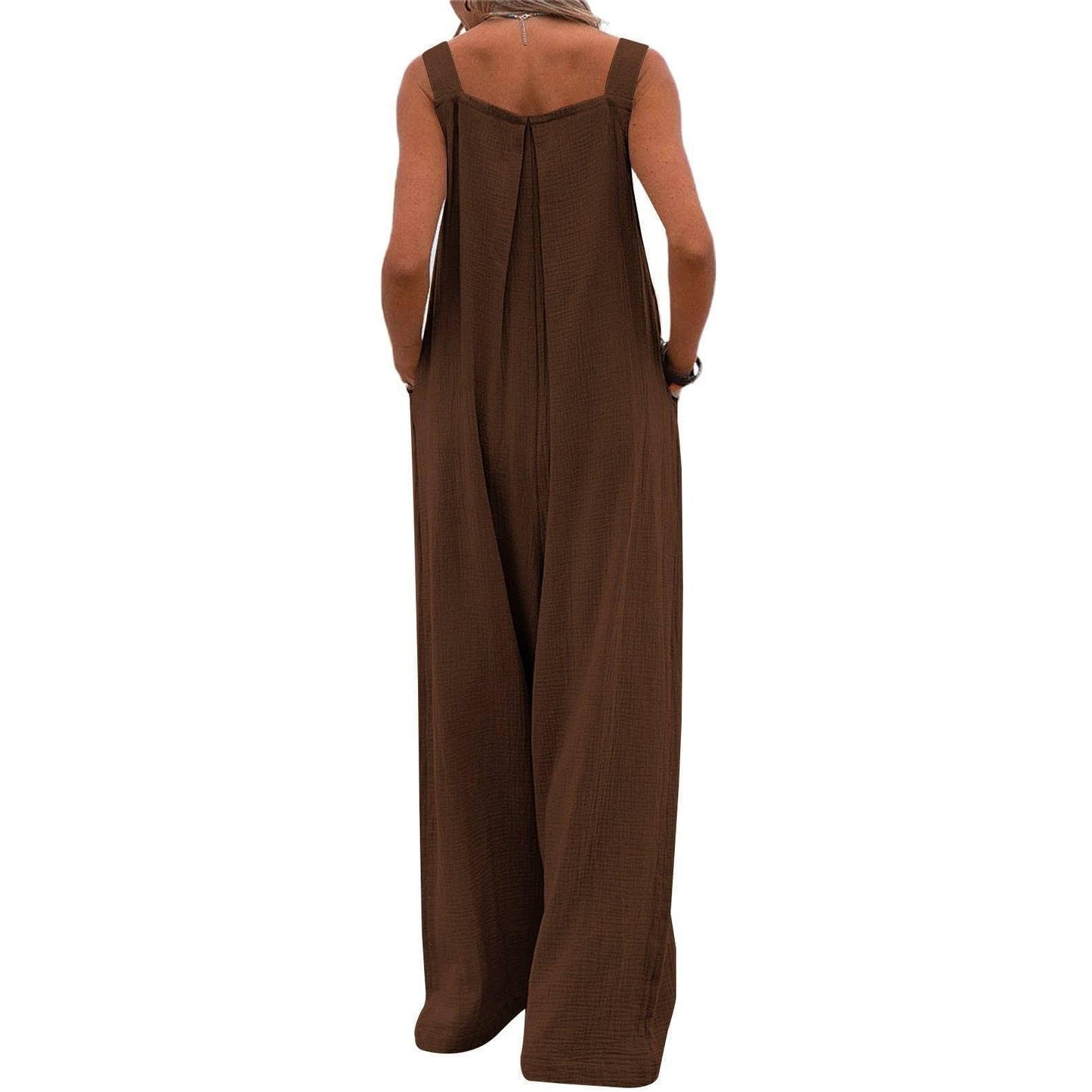 Black Solid Loose Crepe Jumpsuit