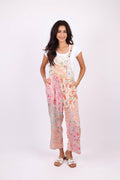 Pastel Peach Floral Overall: Daydreamer Blossom Patchwork