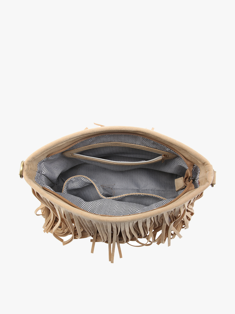 Suede Fringe Crossbody w/ Guitar Strap