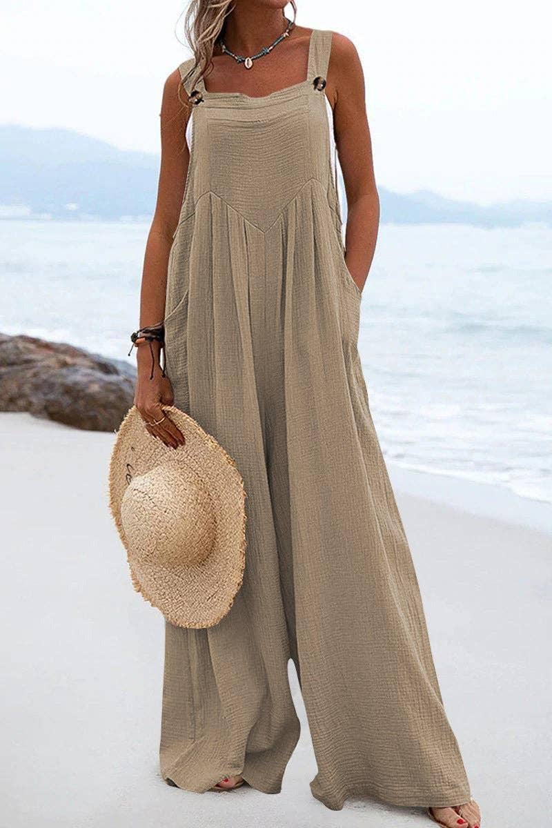 Black Solid Loose Crepe Jumpsuit