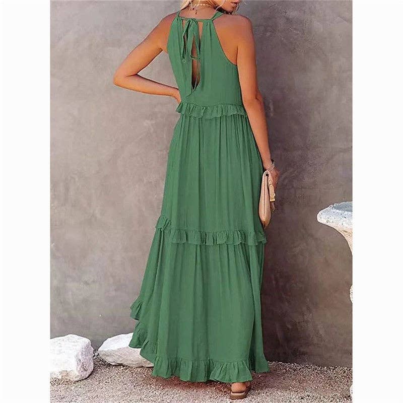 BEACH Maxi Dress With Ruffle Hem