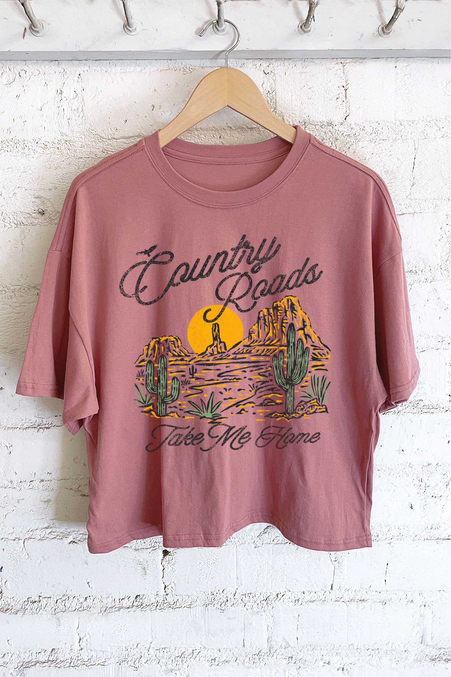 COUNTRY ROADS TAKE ME HOME GRAPHIC LONG CROP TOP
