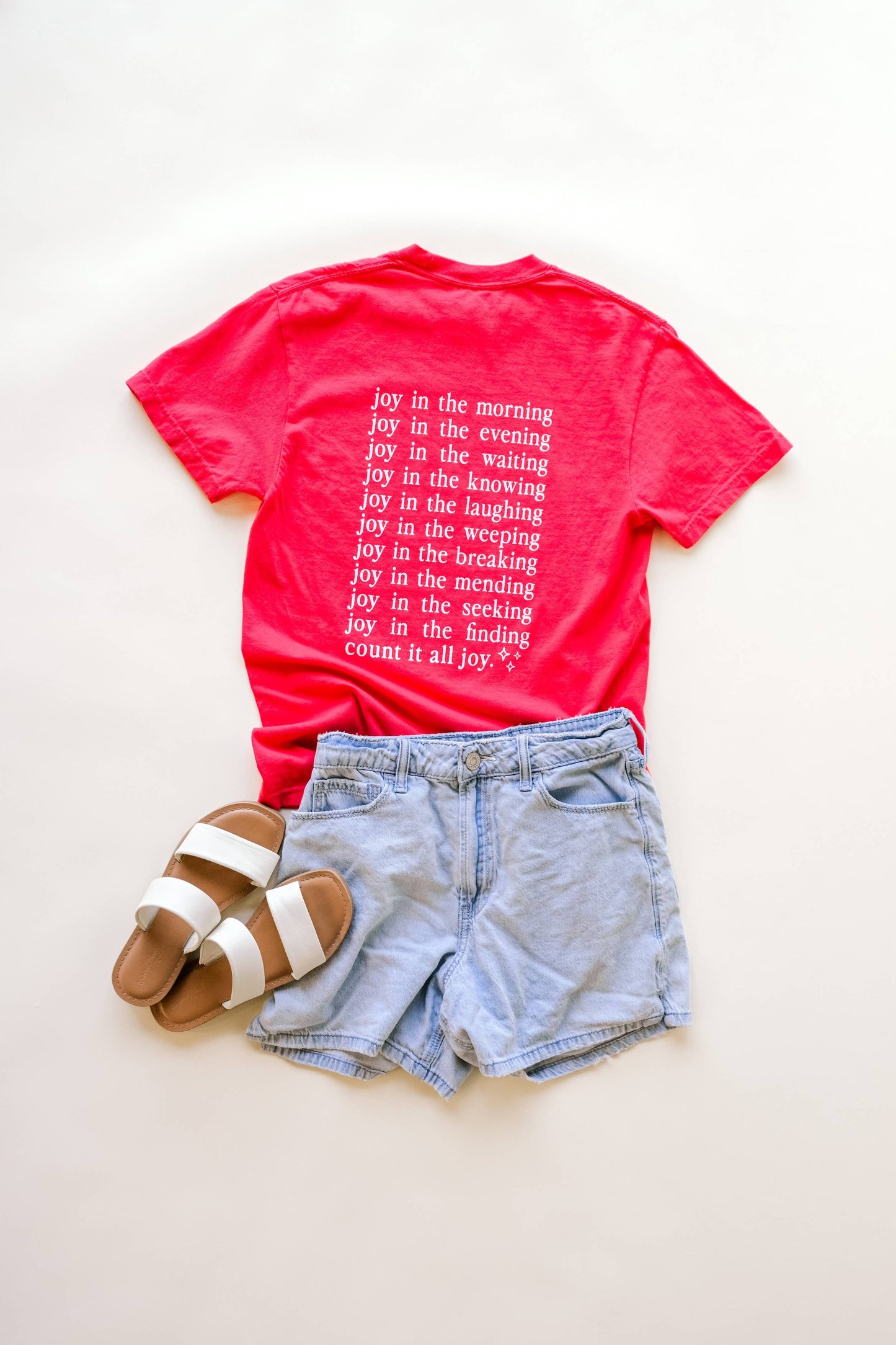 Count It All Joy Tee - Cherry Red