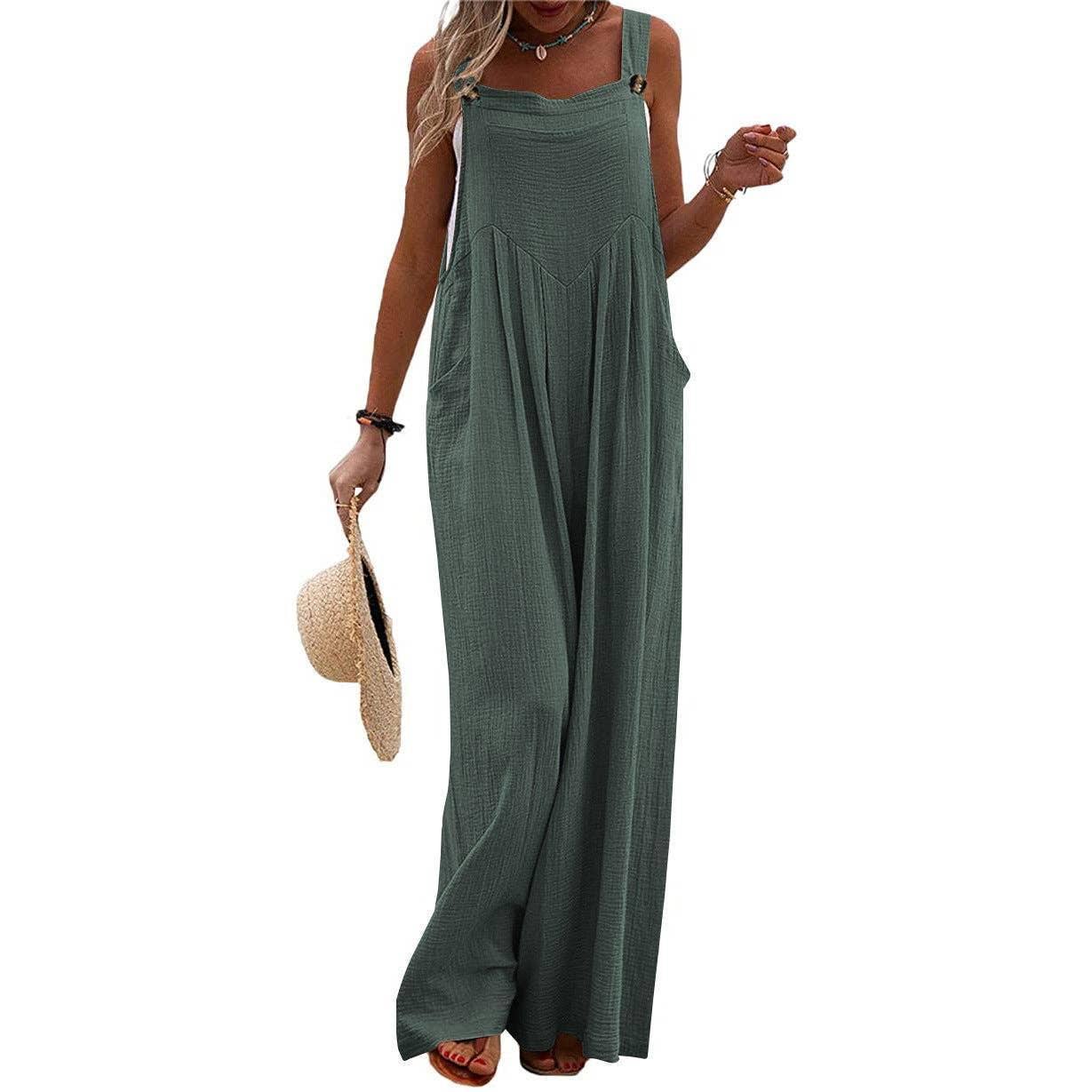 Black Solid Loose Crepe Jumpsuit