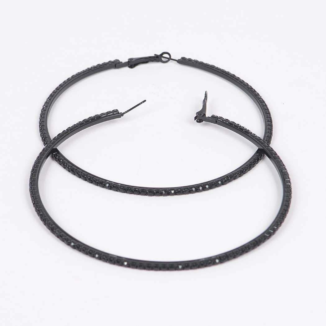 Rhinestone BIG Hoop Earrings
