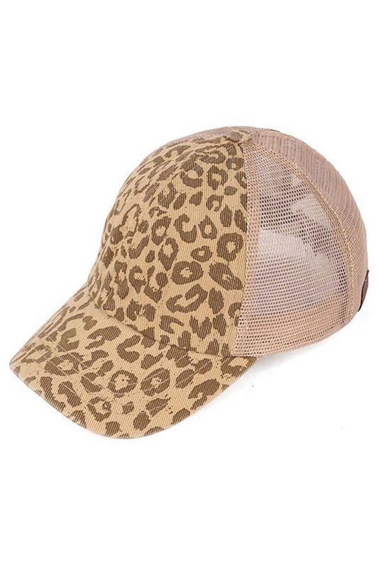 C.C Leopard Pattern Ponytail Baseball Cap