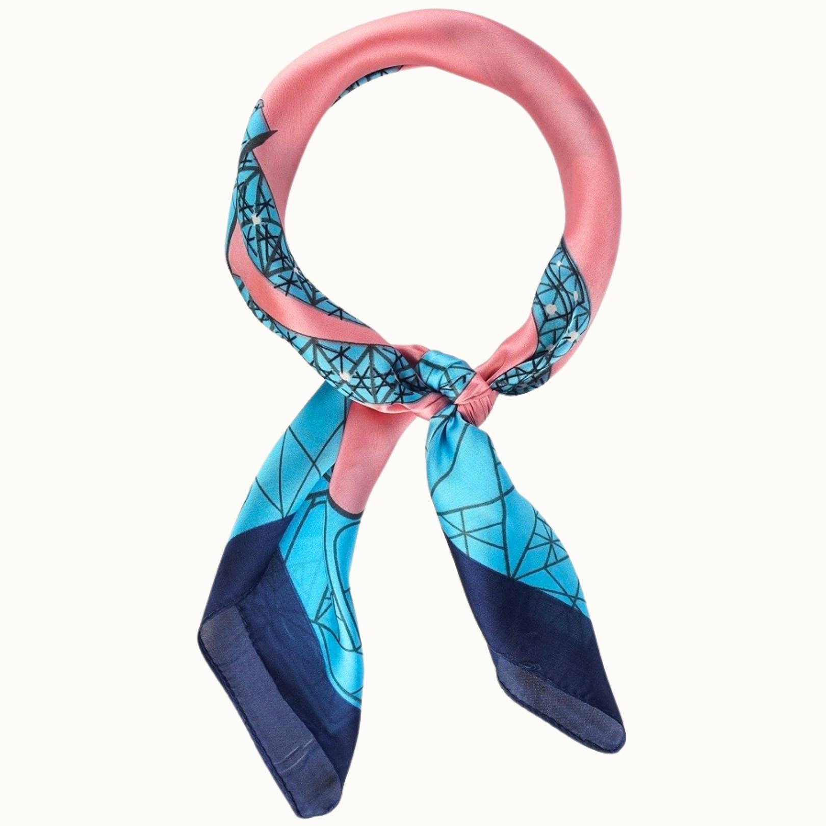 "So Silky" Satin Neckerchief Scarf, Versatile, Sky