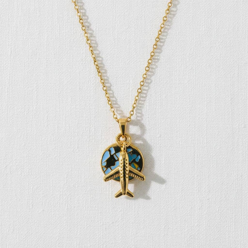 World Travel Globe Pendant Necklace