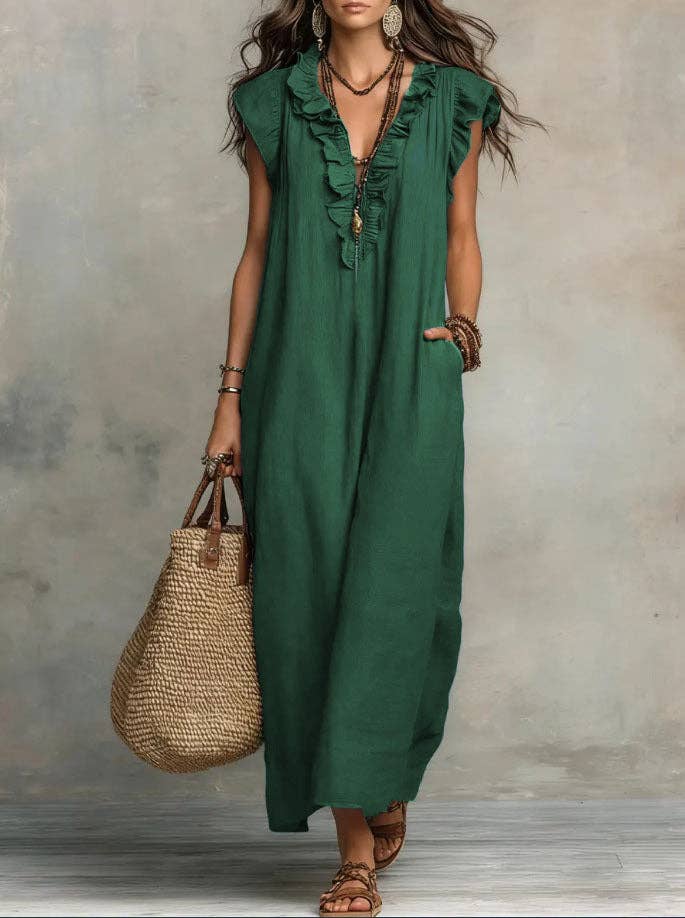 Flowy Boho Maxi Dress - choose color