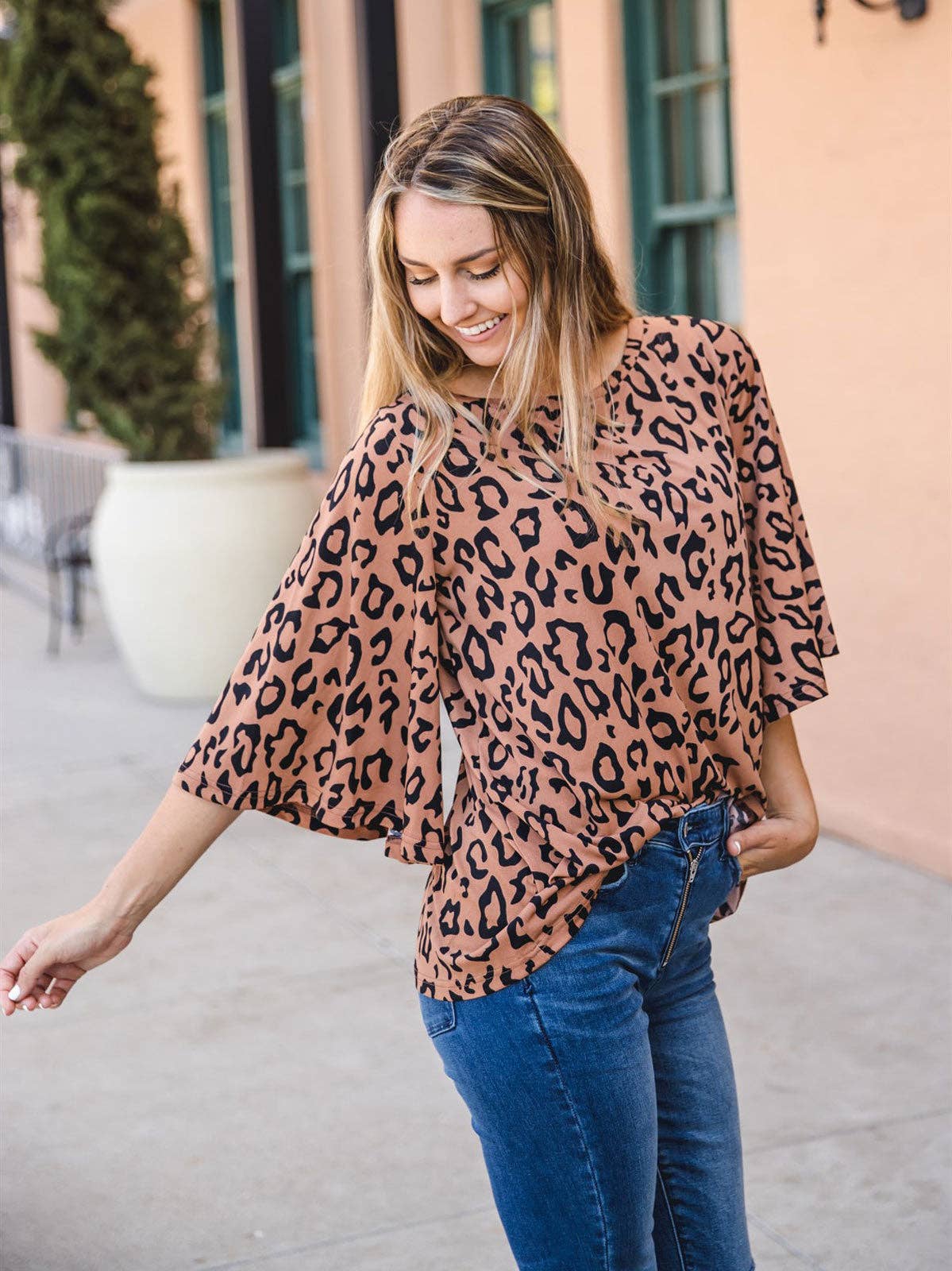 Leopard Print Bell Sleeve Elisa Top