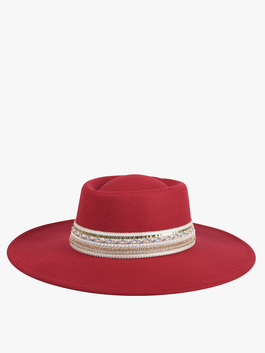 Blaze Multi Trim Wide Brim Fedora