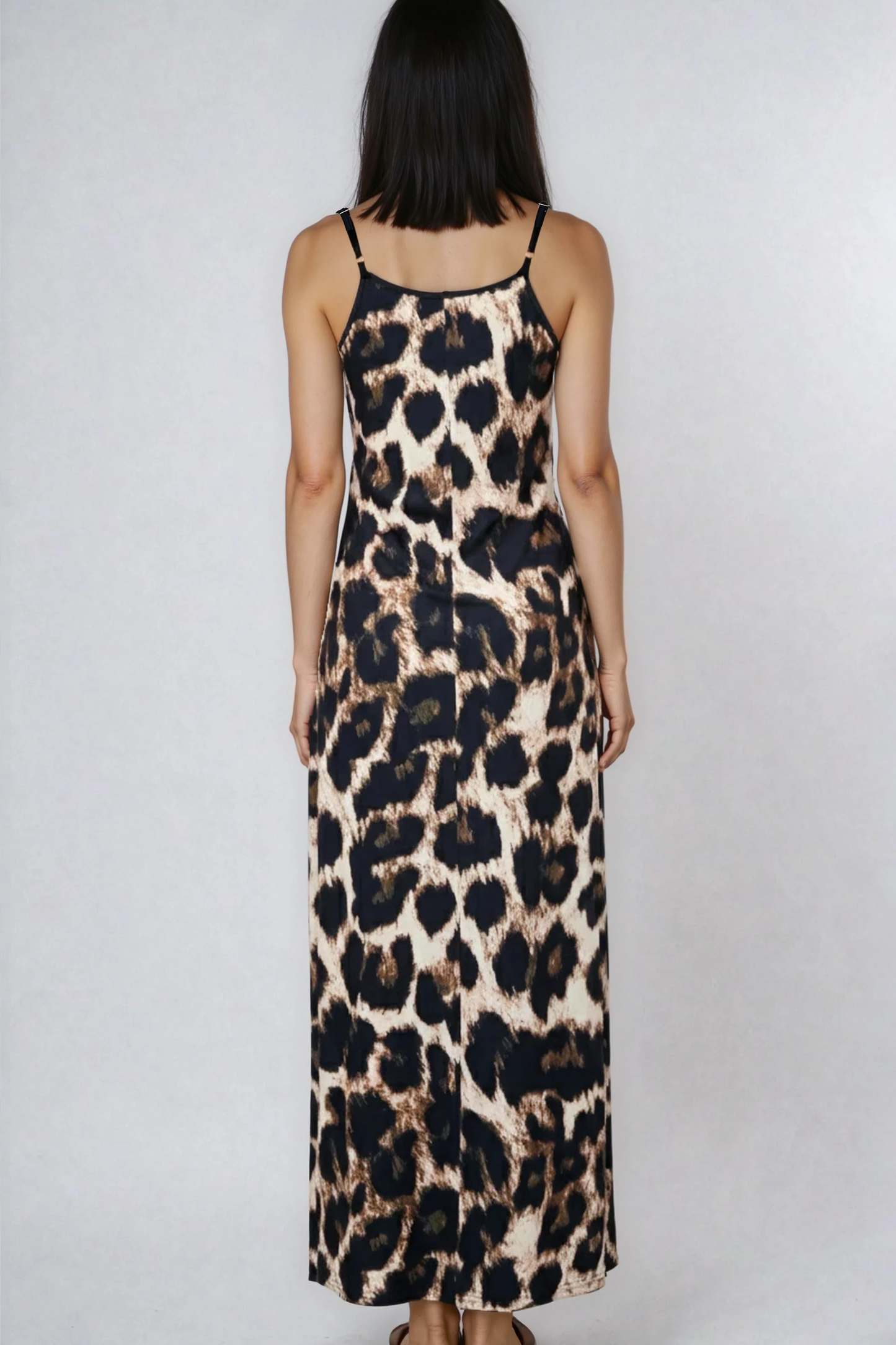 Maxi Slip Dress -Cheetah print