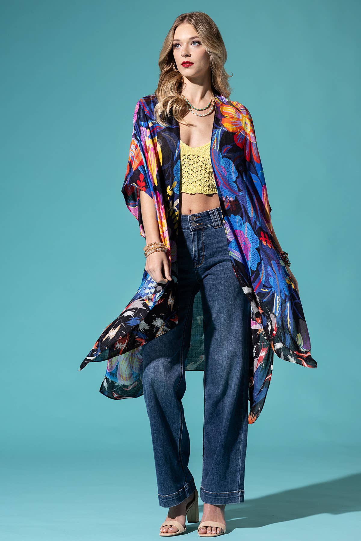 Stella Kimono blue accent