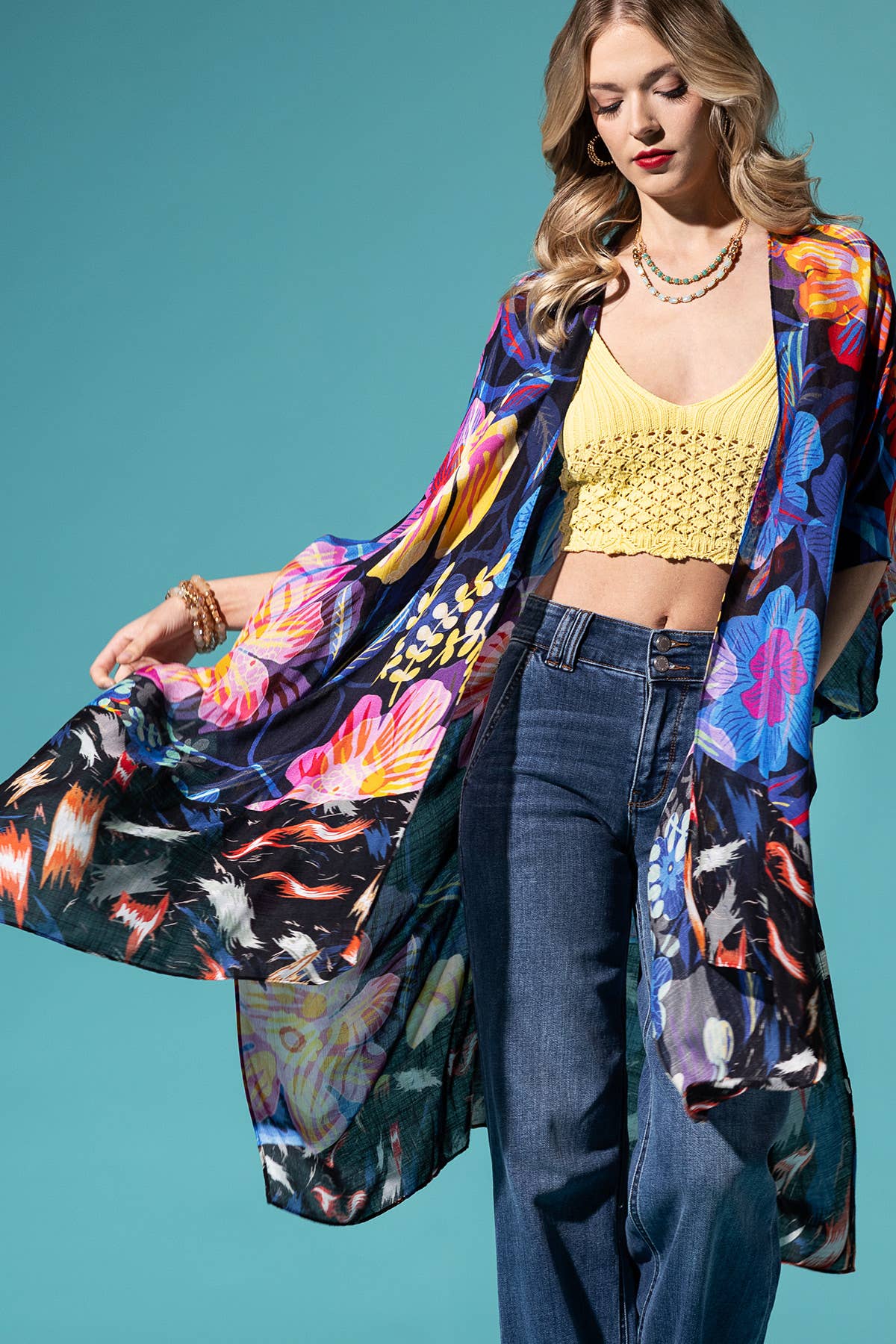 Stella Kimono blue accent