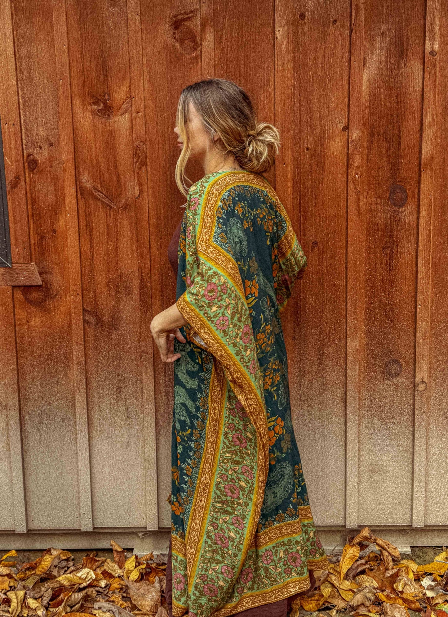 Long Duster Kimono, Floral Long Open Kimono