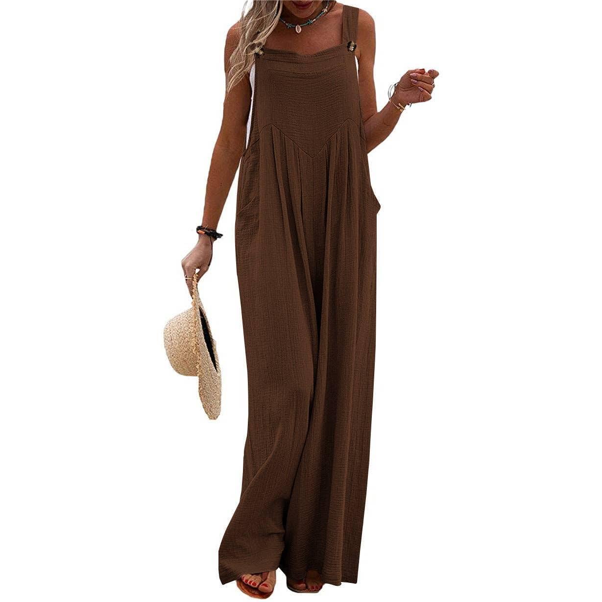 Black Solid Loose Crepe Jumpsuit