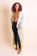 Lightweight Sheer Ombre Lace Floral Kimono